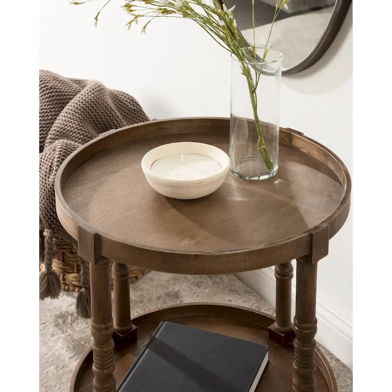 Table d'appoint ronde en bois Bellport