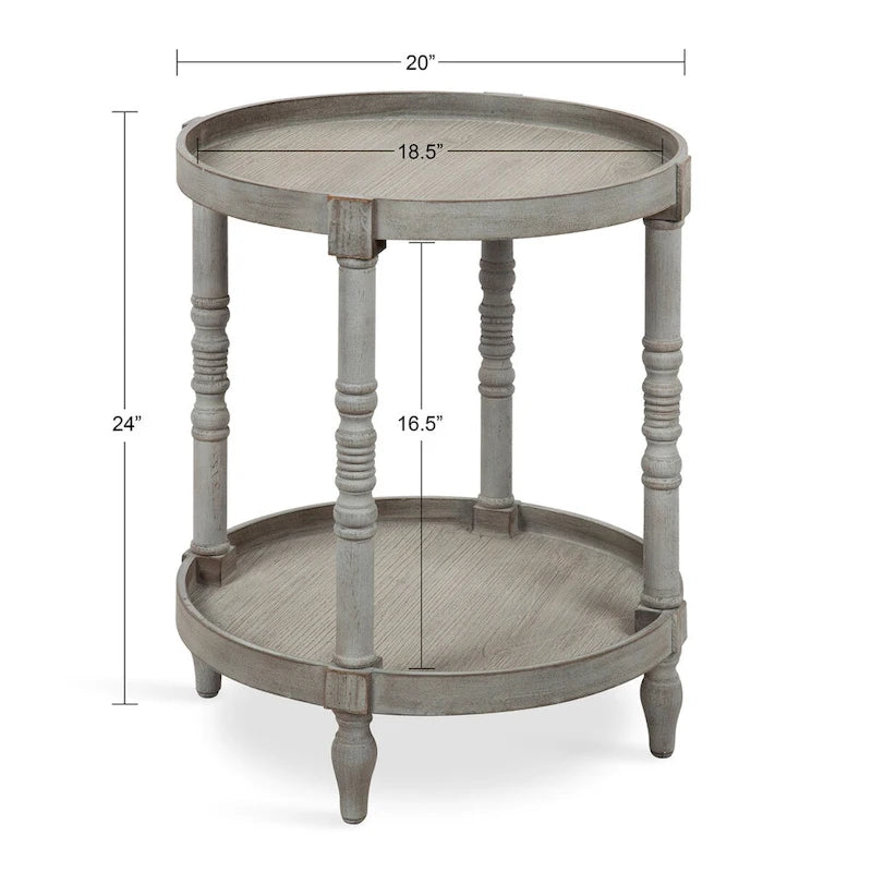 Table d'appoint ronde en bois Bellport