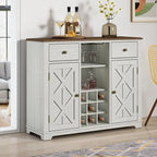 Meuble à vin moderne avec porte en X et porte-bouteilles intégré de 119 cm de largeur