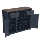 Meuble à vin moderne avec porte en X et porte-bouteilles intégré de 119 cm de largeur
