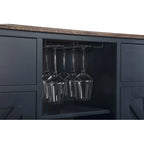 Meuble à vin moderne avec porte en X et porte-bouteilles intégré de 119 cm de largeur