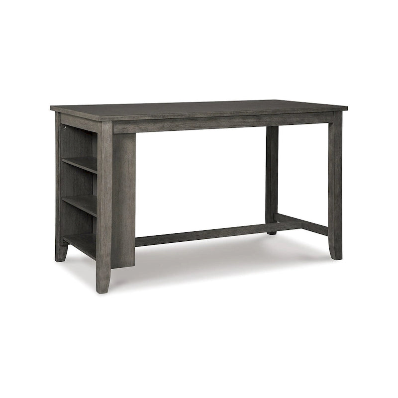 Table de salle à manger hauteur comptoir grise avec 4 tabourets de bar