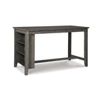 Table de salle à manger hauteur comptoir grise avec 4 tabourets de bar