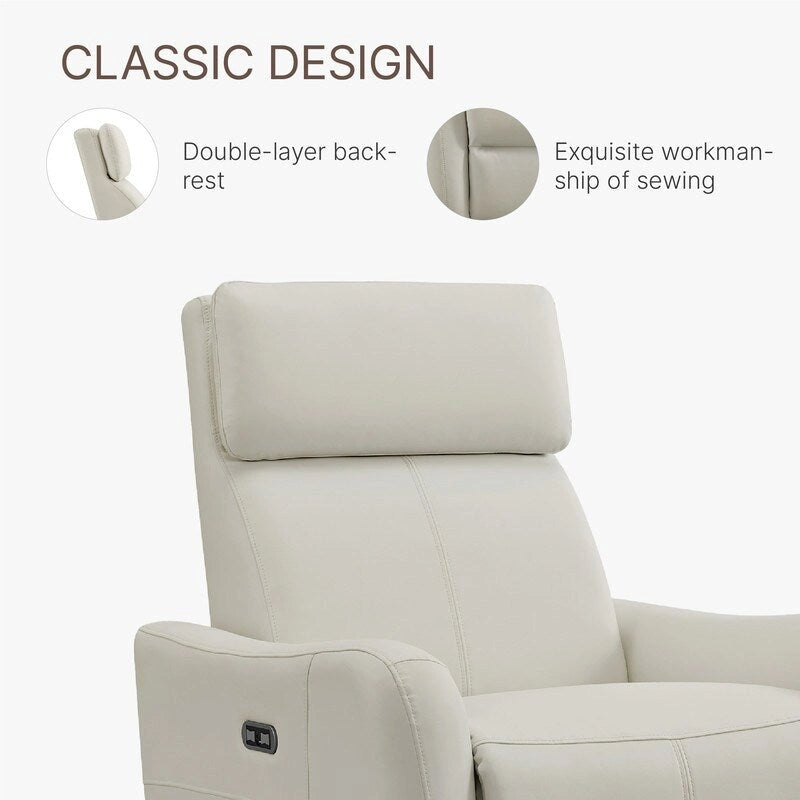 Fauteuil d'allaitement inclinable, pivotant et berçant à commande électrique
