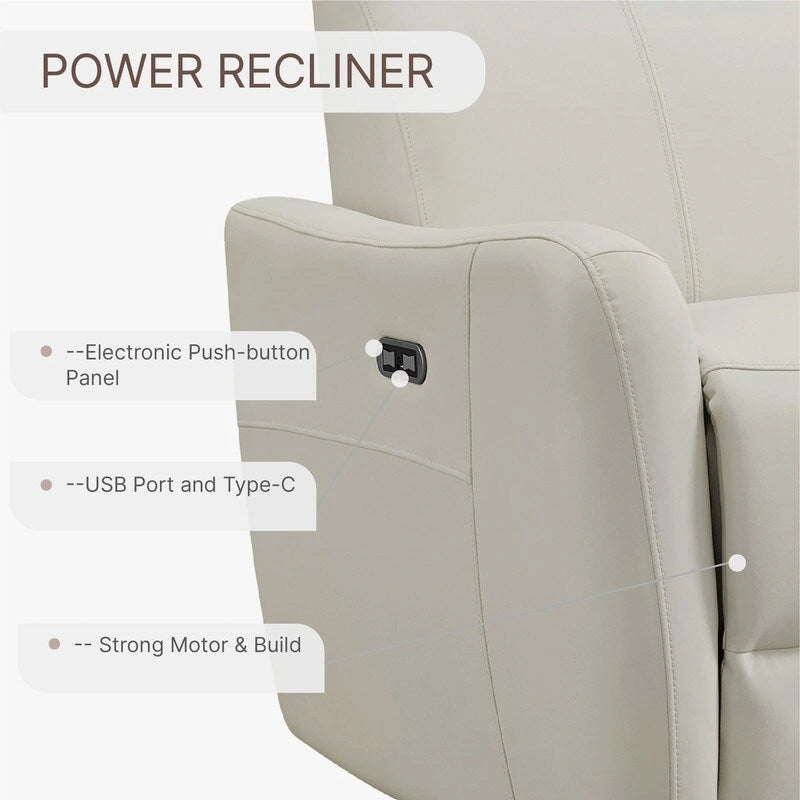 Fauteuil d'allaitement inclinable, pivotant et berçant à commande électrique