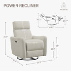 Fauteuil d'allaitement inclinable, pivotant et berçant à commande électrique