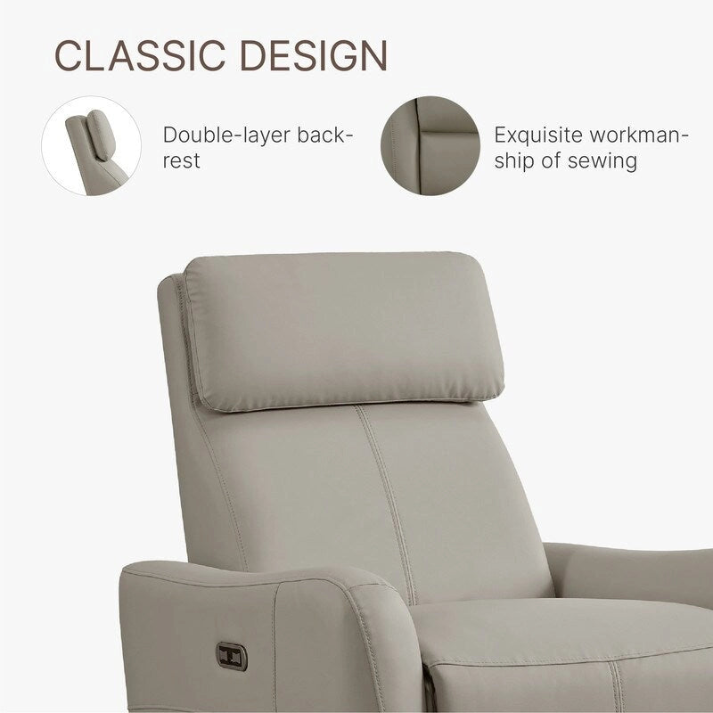 Fauteuil d'allaitement inclinable, pivotant et berçant à commande électrique