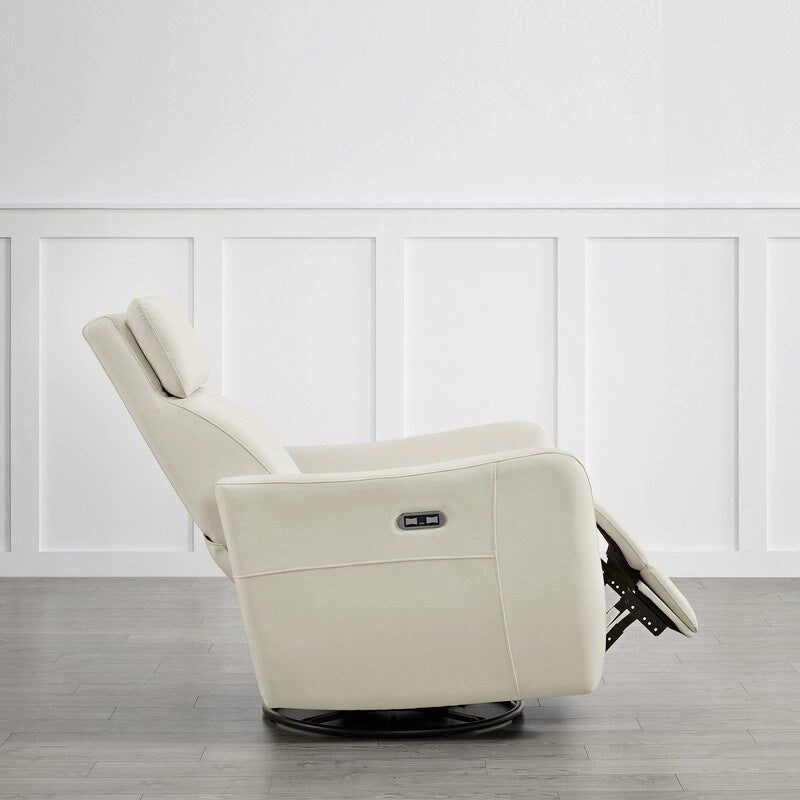 Fauteuil d'allaitement inclinable, pivotant et berçant à commande électrique