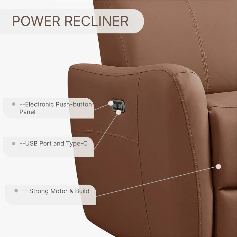 Fauteuil d'allaitement inclinable, pivotant et berçant à commande électrique