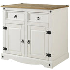 Buffet de salle à manger en bois de la série Cottage, blanc vieilli