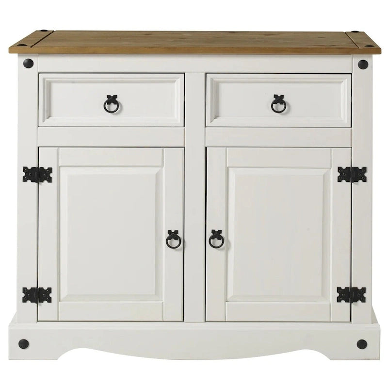 Buffet de salle à manger en bois de la série Cottage, blanc vieilli
