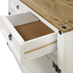 Buffet de salle à manger en bois de la série Cottage, blanc vieilli