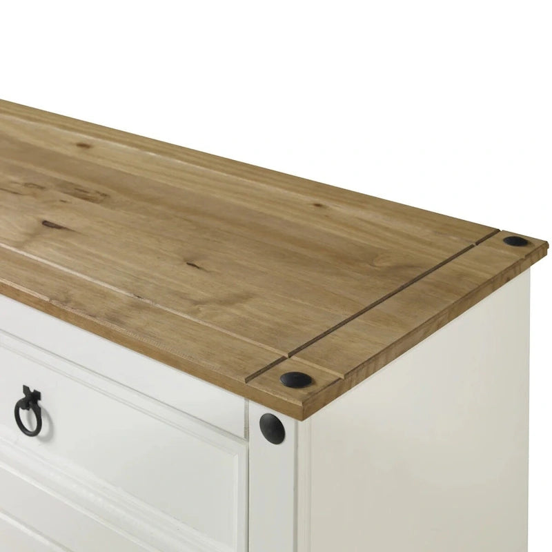 Buffet de salle à manger en bois de la série Cottage, blanc vieilli