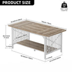Grande table de cuisine à manger de 70 pouces pour 6 à 8 personnes, table de cuisine de style ferme industriel avec étagère de rangement