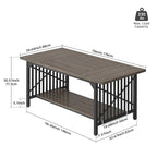 Grande table de cuisine à manger de 70 pouces pour 6 à 8 personnes, table de cuisine de style ferme industriel avec étagère de rangement