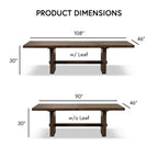 Table à manger extensible en bois massif moderne avec 6 chaises