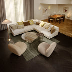Fauteuil lounge moderne français entièrement tapissé avec forme de nuage flottant de faible hauteur pour salon