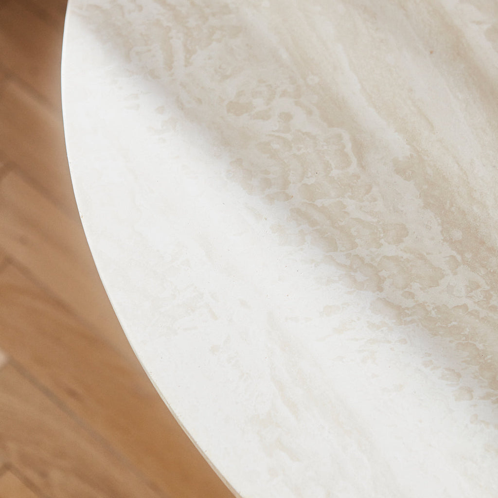 Table basse en marbre et travertin naturel avec ensemble empilable multi-pièces pour salon