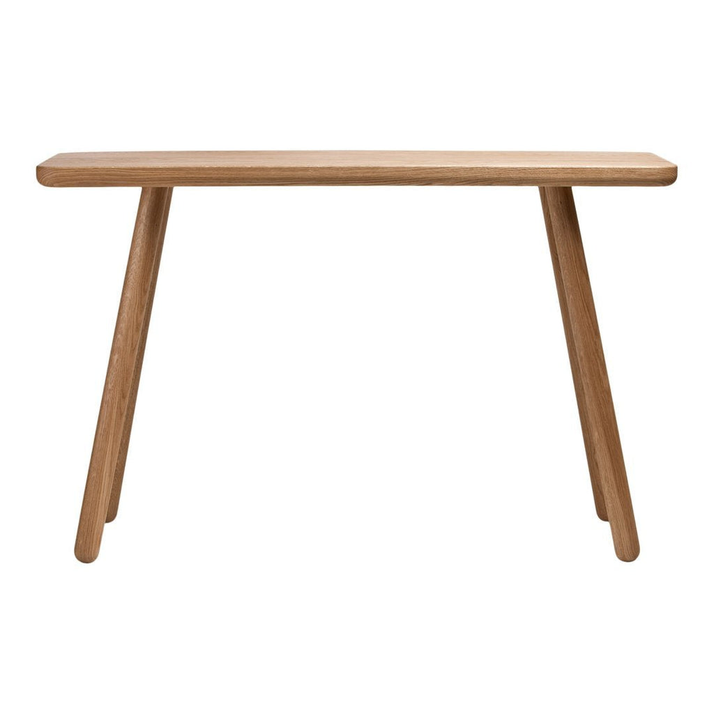 Console classique en frêne massif avec pieds tournés vissés pour couloir ou salon