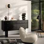 Fauteuil lounge moderne français entièrement tapissé avec forme de nuage flottant de faible hauteur pour salon