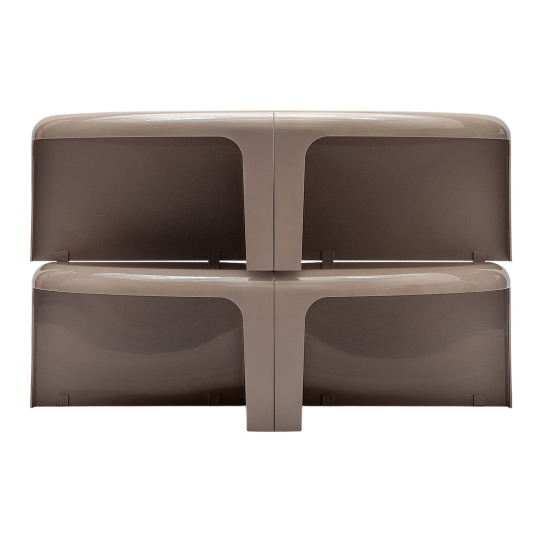 Table basse rétro modulaire en plastique ABS avec design convertible multi-usage pour le salon