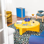 Table basse rétro modulaire en plastique ABS avec design convertible multi-usage pour le salon