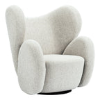 Fauteuil de salon pivotant entièrement rembourré Art Déco avec structure bloc volumineuse pour salon