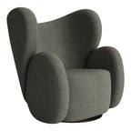 Fauteuil de salon pivotant entièrement rembourré Art Déco avec structure bloc volumineuse pour salon