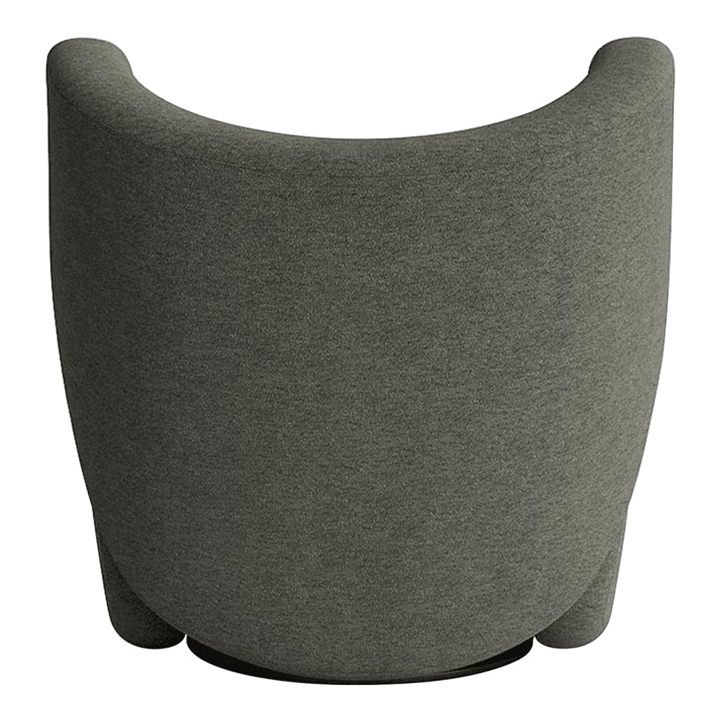 Fauteuil de salon pivotant entièrement rembourré Art Déco avec structure bloc volumineuse pour salon