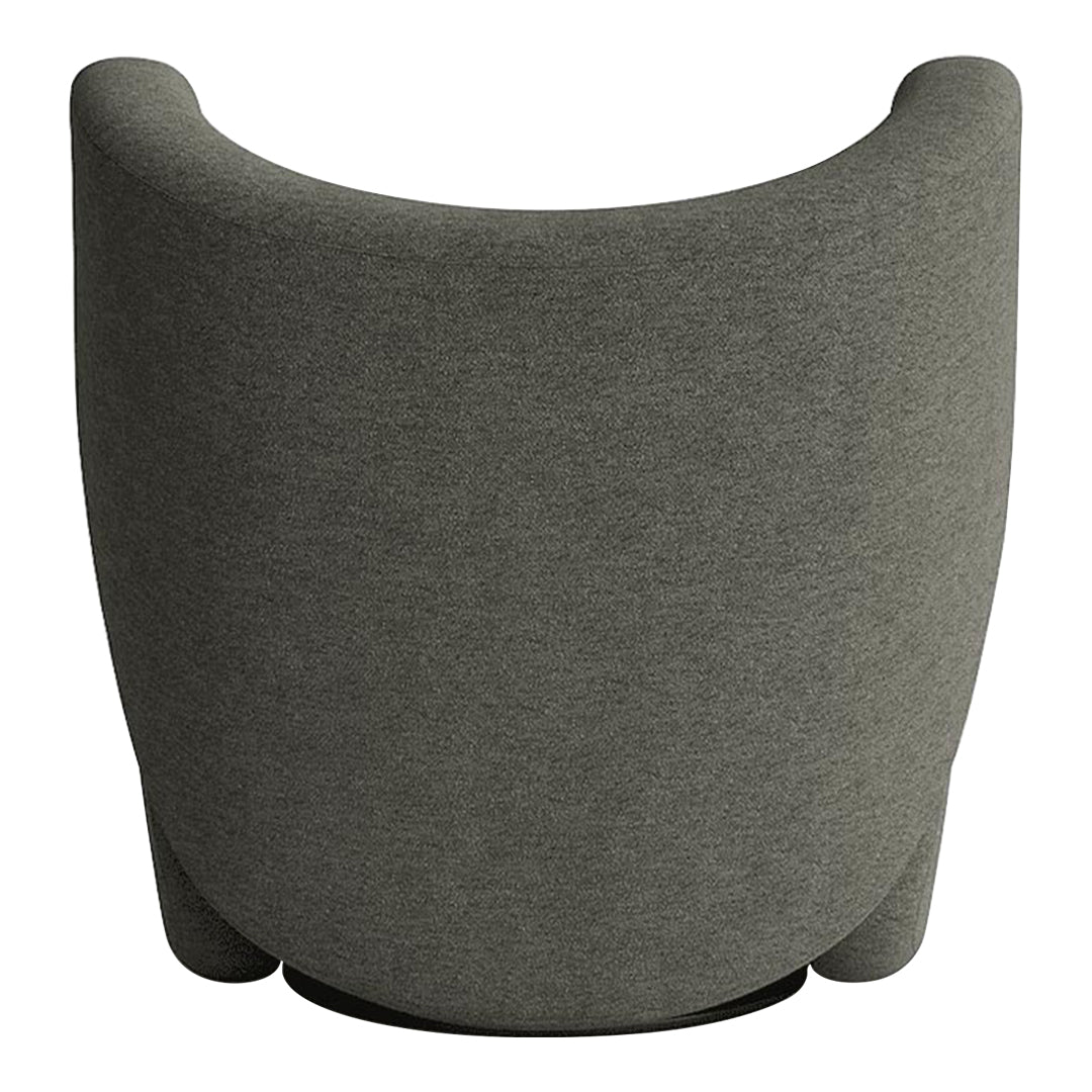 Fauteuil de salon pivotant entièrement rembourré Art Déco avec structure bloc volumineuse pour salon
