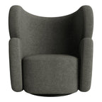 Fauteuil de salon pivotant entièrement rembourré Art Déco avec structure bloc volumineuse pour salon