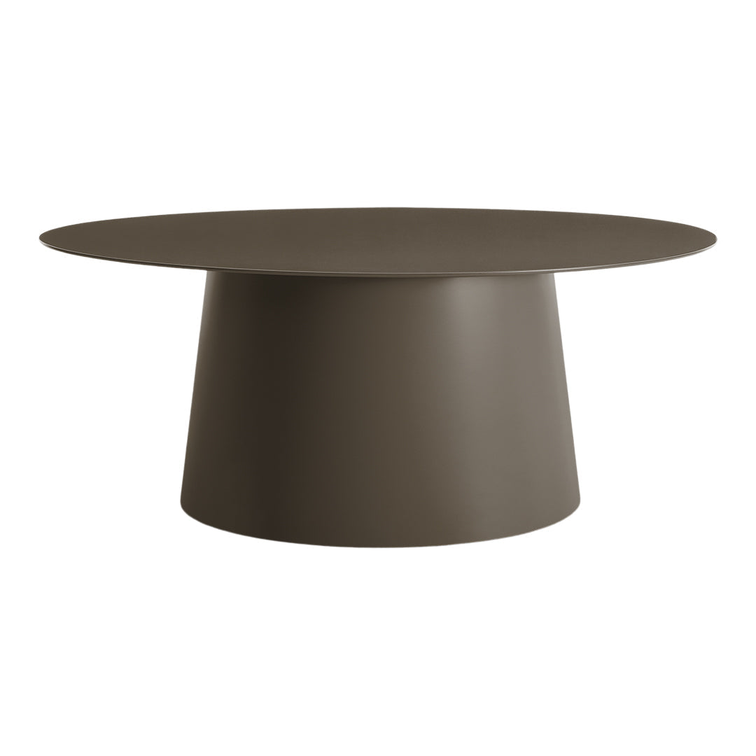 Table basse moderne tout temps avec forme ronde simple pour salon ou patio