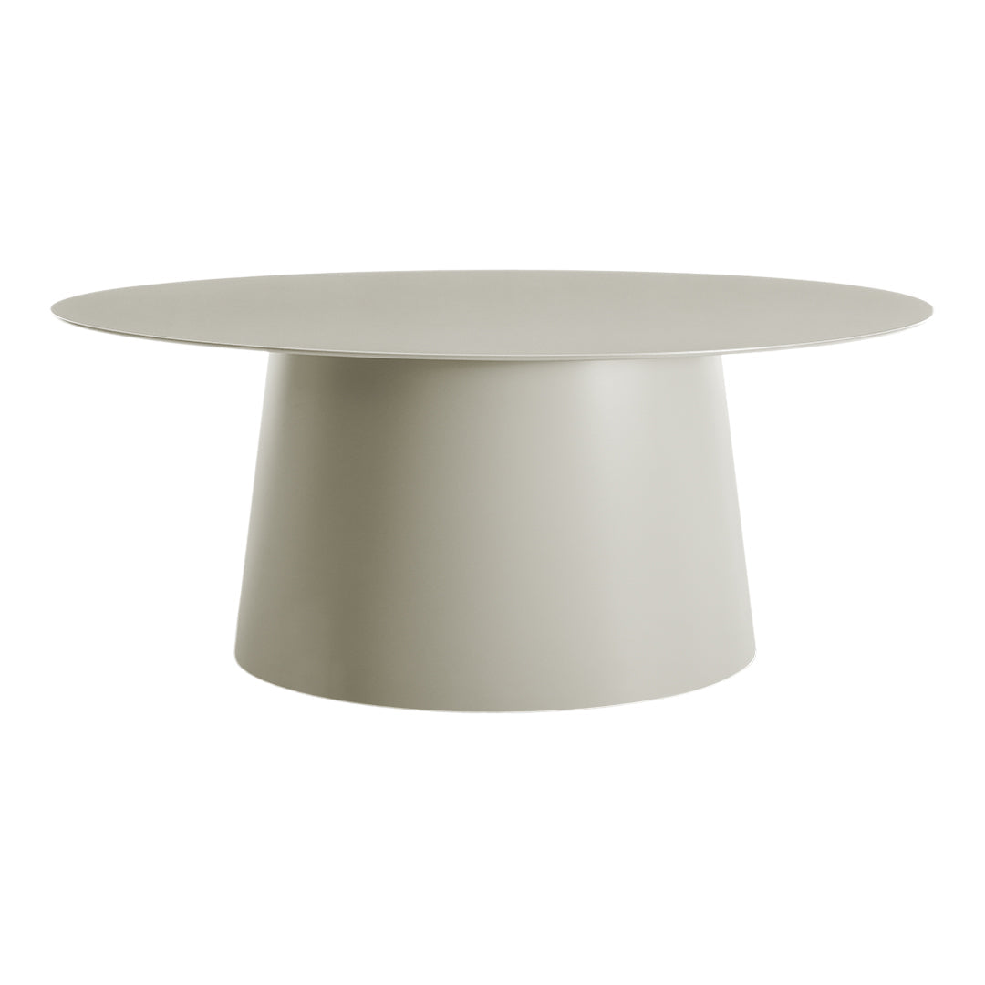 Table basse moderne tout temps avec forme ronde simple pour salon ou patio