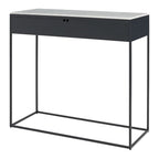Console moderne en acier et marbre de Carrare avec structure géométrique pour couloir
