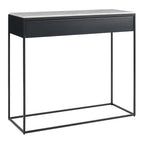 Console moderne en acier et marbre de Carrare avec structure géométrique pour couloir