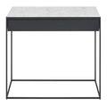 Console moderne en acier et marbre de Carrare avec structure géométrique pour couloir