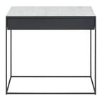 Console moderne en acier et marbre de Carrare avec structure géométrique pour couloir