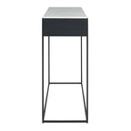 Console moderne en acier et marbre de Carrare avec structure géométrique pour couloir
