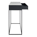 Console moderne en acier et marbre de Carrare avec structure géométrique pour couloir