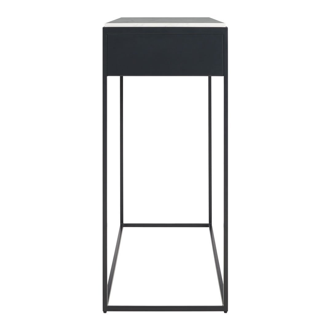 Console moderne en acier et marbre de Carrare avec structure géométrique pour couloir
