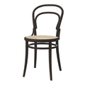 Chaise de café classique en bois de hêtre courbé avec assise en cannage pour salle à manger