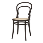 Chaise de café classique en bois de hêtre courbé avec assise en cannage pour salle à manger