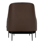 Fauteuil de salon contemporain rembourré, avec profil arrondi sculptural et cadre en métal pour le salon