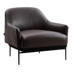 Fauteuil de salon contemporain rembourré, avec profil arrondi sculptural et cadre en métal pour le salon