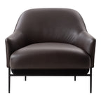 Fauteuil de salon contemporain rembourré, avec profil arrondi sculptural et cadre en métal pour le salon