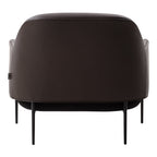 Fauteuil de salon contemporain rembourré, avec profil arrondi sculptural et cadre en métal pour le salon