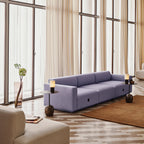Table d'appoint contemporaine en marbre et acier avec piètement sculptural en forme de sucette inversée pour salon ou chambre à coucher