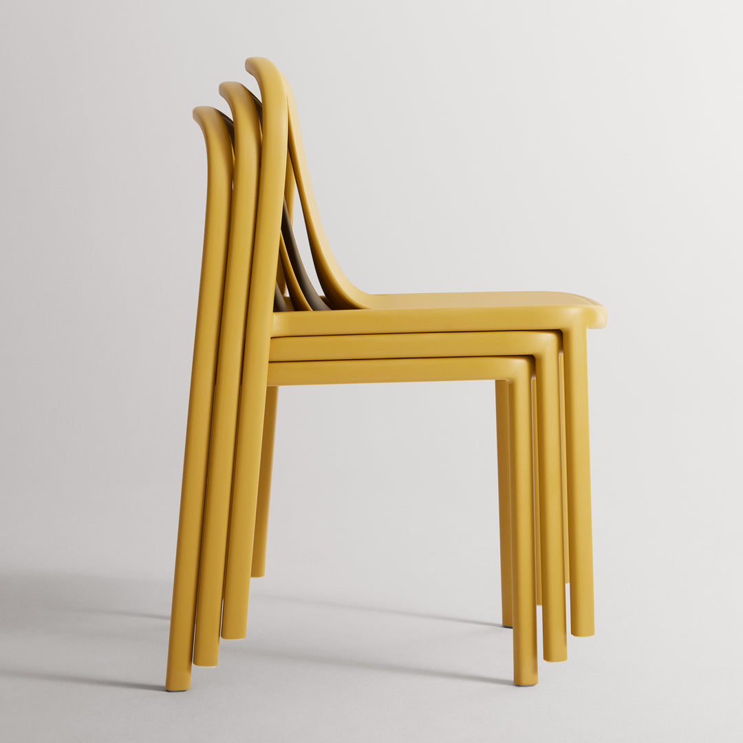 Chaise d'appoint Eco Modern 100 % plastique recyclé empilable pour l'intérieur et l'extérieur, pour salle à manger ou terrasse
