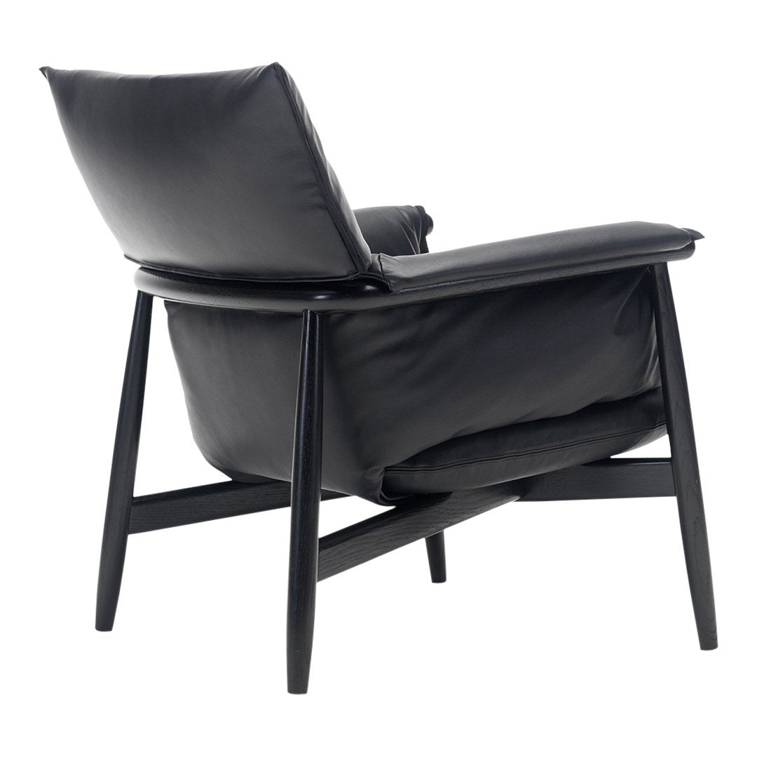 Fauteuil de salon scandinave en bois massif avec coussin triple pliant pour le dossier et l'accoudoir, pour le salon