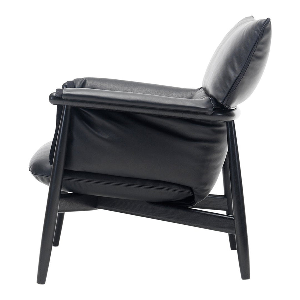 Fauteuil de salon scandinave en bois massif avec coussin triple pliant pour le dossier et l'accoudoir, pour le salon
